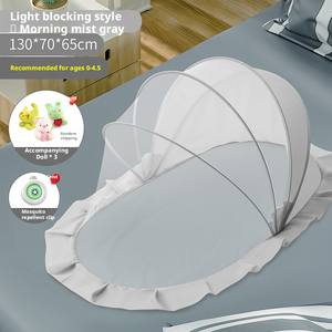 Mosquitero portátil plegable <span class=keywords><strong>para</strong></span> bebé, tela de lana/seda, diseño con estampado de animales, <span class=keywords><strong>para</strong></span> verano, apertura en un segundo, <span class=keywords><strong>para</strong></span> cunas y alfombras de gateo, 400TC - Product Image 6