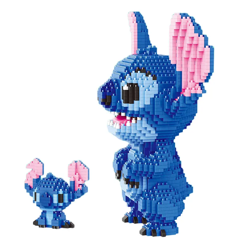 XRH Cartoon Series 2300pcs One big and One Small Size A set Stitch Micro Diamond Mini Building Blocks for Children toys