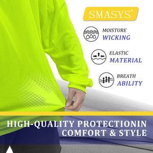 Camiseta Personalizada de Alta Visibilidad Dry Fit para Construcción, Playera de <span class=keywords><strong>Seguridad</strong></span> Reflectante de Manga Larga, Secado Rápido en Poliéster y con Capucha - Product Image 2