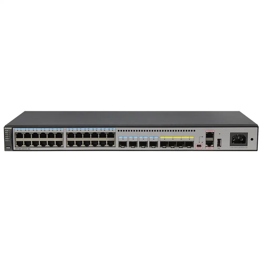 S5720 serisi 24 Ethernet 10/100/1000 ve 4 100/1000 SFP SFP + bağlantı noktaları anahtarı S5720-32X-EI-AC