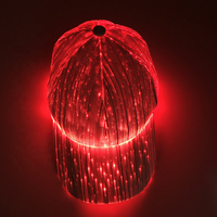 Cappellino da Baseball Luminoso a LED in Fibra Ottica che si Illumina al Buio, Accessorio per Feste Rave, Festival, EDM e Performance