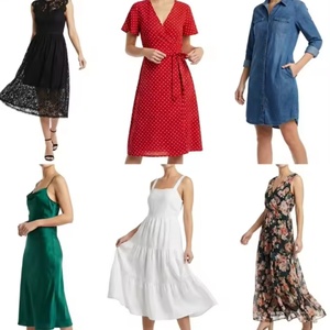 Vestido Largo Halter de Moda TNT para Mujer, Verano, Transpirable, Tejido Estampado, Estilo Casual Natural, Compra al por Mayor, Ropa en Stock - Product Image 1