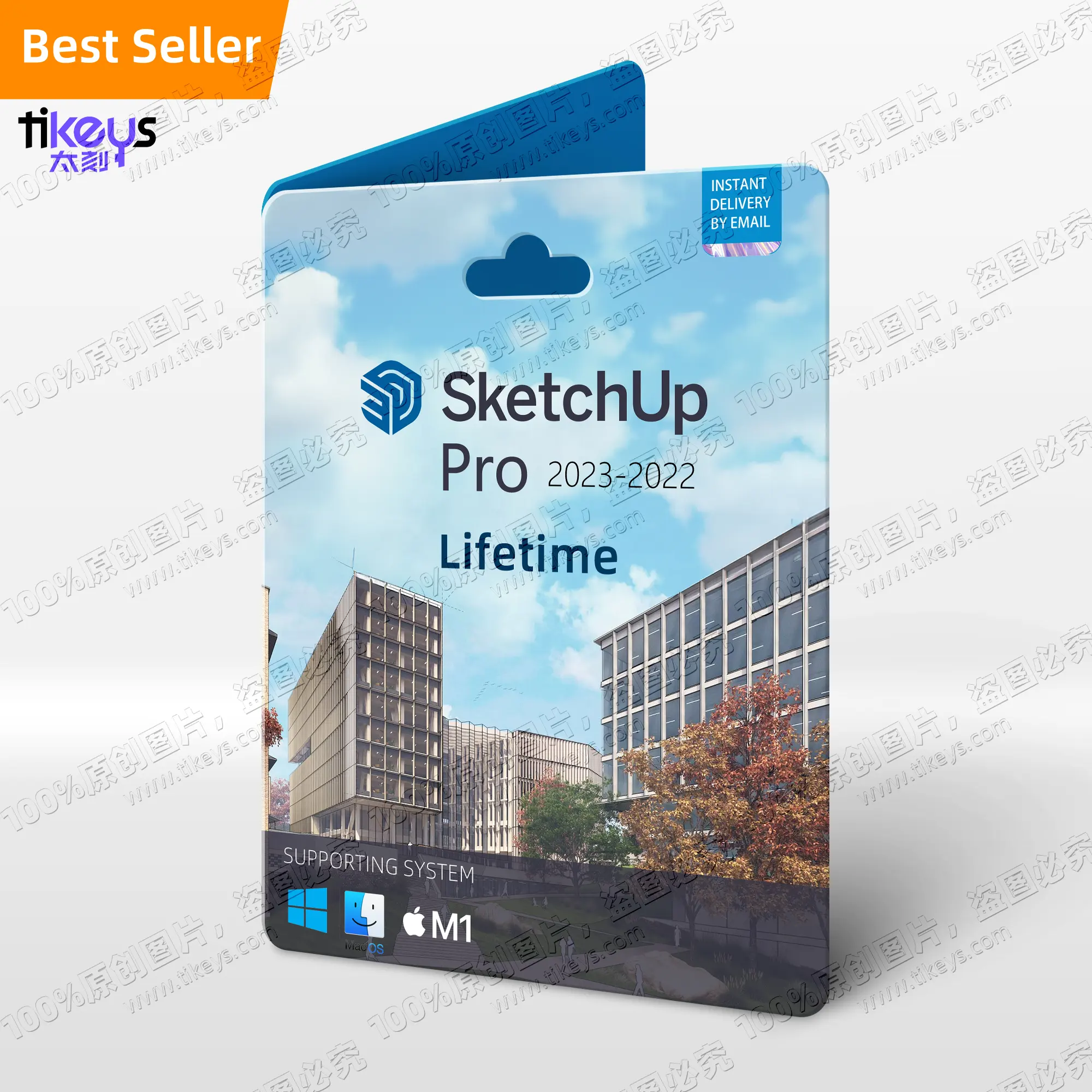 24/7 Online SketchUp Pro Lifetime 2023/2022 Mac/PC CAD tradicional Criar modelos 3D Software Entrega por email