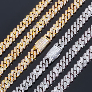 New Arrival Heavy <b>Chunky</b> 925 Sterling <b>Silver</b> Moissanite Miami Cuban Link Chain 18K Gold Plated Iced Out Hip Hop <b>Necklace</b> VVS1 GR - Product Image 6