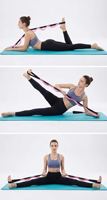 Sangle de yoga en poly-coton à deux couleurs avec anneaux multiples pour l'entraînement de fitness des épaules et du dos
