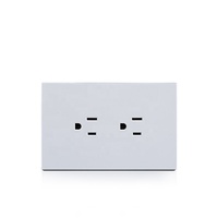 Prise murale encastrée décorée 110V-250V 15/16A Double prise électrique à 3 broches de type B US
