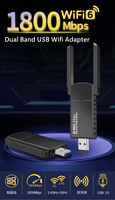 Adaptador USB 3.0 Wifi AX1806 Sin Controlador Realtek RTL8812AU, Adaptador Inalámbrico de 2.4Ghz 5Ghz 1800Mbps