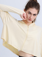 Nouveau 2025 Vêtement de cyclisme d'été pour femme à capuche en Soie glacée légère, Protection solaire UPF50, Anti-bactérien, Séchage rapide, Spandex/Nylon, pour activités de plein air