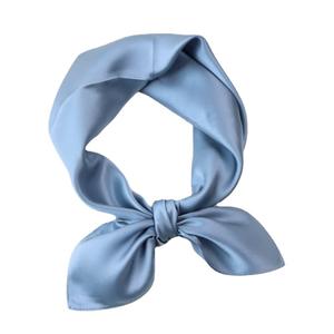 कस्टम लोगो 70 सेमी वर्ग ठोस रंग रेशम स्कार्फ लक्जरी ब्लॉक रंग 100% शहतूत रेशम ग्रीष्मकालीन बन्ना स्कार्फ - Product Image 4