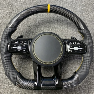 Volant en fibre de carbone demi-perforé personnalisé pour <span class=keywords><strong>mercedes</strong></span>-benz W204 W205 W166 W212 W220 W221 W222 C117 C43 C63 - Product Image 1