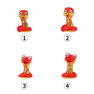 Figuras de serpiente en miniatura de resina, 4 piezas, decoración de Año Nuevo Chino, adorno de escritorio Feng Shui, decoración para sala de estar - Product Image 3