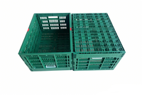 Caisse en plastique pliable et empilable de type maille verte perforée 600x400x300 mm pour le stockage et le transport des fruits et légumes