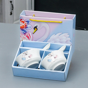 High Quality 2 4 6 Pcs Couple <b>Dinner</b> Bowl <b>White</b> Swan Ceramic Dinnerware <b>Set</b> for Wedding Gift - Product Image 2