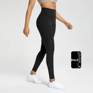 Pantalon de yoga moulant pour femme, longueur cheville, taille haute, en nylon 66, effet seconde peau, sans traces gênantes, anti-transpiration, pour le sport - Product Image 6