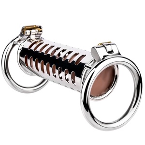 Dispositivo de Castidad Masculina, Jaula de Acero Inoxidable, Juguete Sexual, Jaula Ajustable para Pene con Candado y Llave, Restricción y Bondage - Product Image 3