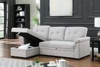 Sofá Cama en Forma de L de Color Beige, 3 Plazas, con Cama Extraíble, Sofá Cama con Espacio de Almacenamiento para Sala de Estar y Apartamento