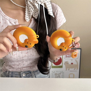 <b>Cute</b> 3D Puppy Bagel Silicone Earphone <b>Case</b> for Apple <b>AirPods</b> 4 Pro 3 Dog Headphones Cover bread Dachshund Rubber Cartoon <b>Cases</b> - Product Image 4