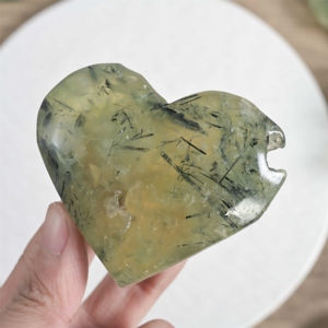 Oferta Especial: Piedra de Prehnita Natural en Forma de Corazón, Cristal Curativo, Piedra de Palma, Gema para Decoración del Hogar, Adornos de Cristal - Product Image 5