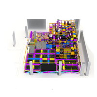 Structure d'escalade multi-niveaux personnalisée avec toboggan et piscine à balles, équipement de parcs de trampolines intérieurs et extérieurs pour adultes et enfants, idéal pour centres commerciaux