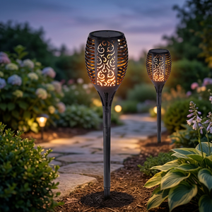 Antorcha LED Solar con Sensor de Luz, Batería Incluida, Garantía de 3 Años, Clasificación IP67, Luz Blanca Cálida para Caminos Exteriores - Product Image 3
