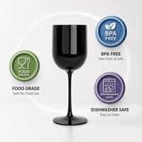 Verre à vin en plastique incassable de qualité alimentaire, sans BPA, compatible lave-vaisselle, 15,5 oz, gobelet à vin réutilisable pour les fêtes