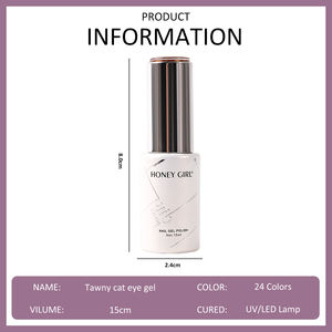 HONEY GIRL Nueva llegada de alta densidad 9D <span class=keywords><strong>Star</strong></span> Cat Eye Gel Polish 12 colores Gel Top Coat LED Lamp Soak UV Magnetic Cat Eye Polish - Product Image 2