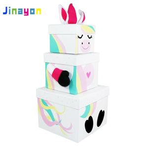 Jinayon Personnalisé Noël Noël <span class=keywords><strong>Licorne</strong></span> Carton Cadeau Boîte À Bonbons avec Couvercle - Product Image 3