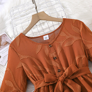 Vestido Cómodo con Volantes en las Mangas y Lazo en la Cintura <span class=keywords><strong>para</strong></span> <span class=keywords><strong>Adolescentes</strong></span>, Uso Diario Informal - Product Image 3