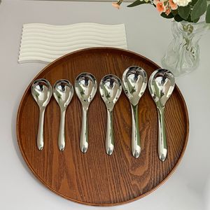 Thickened 316 Stainless Steel <b>Spoon</b> Deep Round Household Soup <b>Spoon</b> Durable For Adult Baby Food Use - Product Image 2