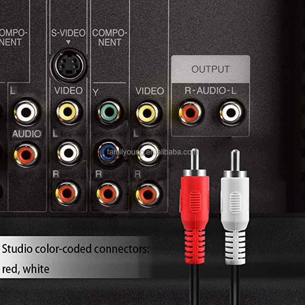 Cavo Audio RCA 3,5 Mm A 2 RCA, 2 Metri – Collegamento Smartphone A Diffusori E Amplificatori