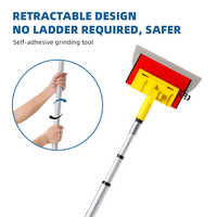 Spatule à peinture en acier inoxydable avec manche télescopique pour la réparation des murs et la préparation des surfaces