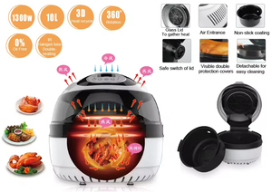 Freidora <span class=keywords><strong>de</strong></span> <span class=keywords><strong>Aire</strong></span> Eléctrica Mini Económica <span class=keywords><strong>de</strong></span> 10L <span class=keywords><strong>de</strong></span> Capacidad con Control Digital y Aplicación para Uso Doméstico - Product Image 4