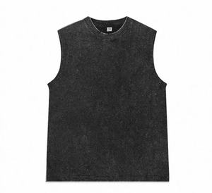 OEM ملابس الشارع المخصصة للرجال سترة فارغة عالية الجودة تنفس خمر غسلها القطن تانك قمم العضلات XL للصالة الرياضية عادي - Product Image 6