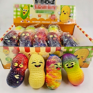 ของเล่นบีบคลายเครียดรูปถั่วลิสงหลากสีสัน บีบแล้วคืนตัวช้า ทำจาก PU - Product Image 1