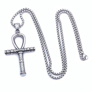 Pendentif Croix Ankh en Acier Inoxydable, Collier Tendance pour Homme, Style Égyptien Ancien, Bijou Punk Rétro 216073 - Product Image 3