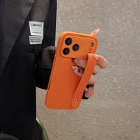 Étui de téléphone en cuir avec support et dragonne pour iPhone 17 Air 16 16E 15 14 13 12 11 Plus Pro Max 17ProMax