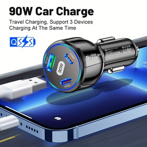 <span class=keywords><strong>Chargeur</strong></span> de voiture USB PD 90W, 3 Ports USB Type C, charge rapide 3.0, adaptateur de téléphone pour <span class=keywords><strong>iPhone</strong></span> 15 <span class=keywords><strong>14</strong></span> Xiaomi Samsung Huawei - Product Image 6