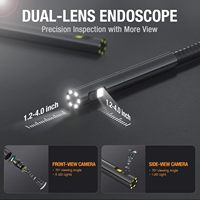 Caméra d'inspection endoscopique industrielle étanche à double objectif TSNTS500D55DL3 avec écran LCD IPS de 5 pouces, sonde de 9,8 pieds et tête de 0,21 pouce