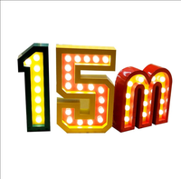 Lettres lumineuses géantes en métal LED RGB pour extérieur, grandes lettres lumineuses de 3 pieds et 4 pieds pour la décoration de fête d'anniversaire et de mariage