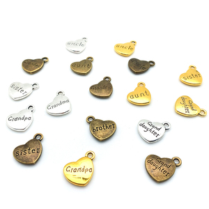 <span class=keywords><strong>Pendentif</strong></span> en forme de cœur pour la famille, grand-père, grand-mère, papa, maman, oncle, tante, fils, fille, frère, sœur, bijoux, porte-clés, collier, charme - Product Image 3