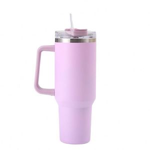 40oz <b>Travel</b> Car H1.0 <b>Handle</b> Tumbler Stainless Vacuum <b>Mug</b> Lid Straw Non-Slip ODM Custom Design - Product Image 3