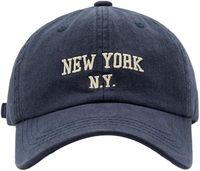 Gorra de béisbol New York para deportes al aire libre, unisex, con visera curva, de sarga, estampado digital a cuadros común, de 6 paneles, lavada.