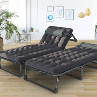 Lit Simple Multifonctionnel Pliant Portable Grande Taille 193*68*28 cm avec Matelas Moelleux