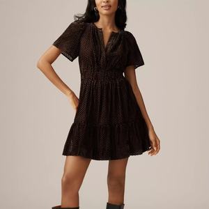 Nuevo Vestido Mini Casual de Verano 2025, Ecológico, Transpirable, con Encaje Floral y Diseño Calado - Product Image 1