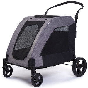 Grande poussette pliable <span class=keywords><strong>pour</strong></span> animaux de compagnie, 4 roues, grande capacité, <span class=keywords><strong>chariot</strong></span> <span class=keywords><strong>pour</strong></span> animaux de compagnie âgés, blessés, handicapés, chiens et chats de taille moyenne à grande, voyages en plein air - Product Image 2