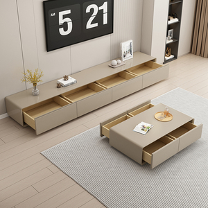 Mobile TV Moderno Sospeso a Parete, <span class=keywords><strong>Design</strong></span> per <span class=keywords><strong>Soggiorno</strong></span>, Unità Porta TV in Legno di Lusso con Spazio di Archiviazione, Adatto per Hotel e Appartamenti - Product Image 3