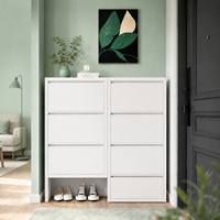 ASSOC Meuble à chaussures modulaire en acier à 3-4 niveaux avec finition poudrée et silencieux amortisseur pour entrée d'appartement moderne OEM
