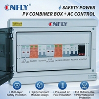 Disjoncteur de surtension PV DC 2 strings avec fusible, montage mural IP65 pour panneaux solaires DC500V, boîtier de combinaison PV 2 entrées 2 sorties + boîtier de distribution de contrôle AC