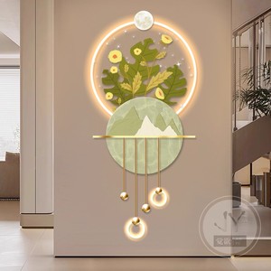 Decorazione Artistica per Corridoi di Ristoranti, Illuminazione di Lusso, Quadro in Cristallo e Porcellana con Piante Verdi, Luce LED, Dipinto ad <span class=keywords><strong>Acqua</strong></span> - Product Image 4