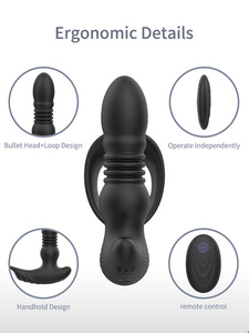 Neuer <span class=keywords><strong>Anal</strong></span> vibrator mit vibrierendem Prostata-Massage gerät mit Penis ring, das Butt Plug Vibrator für Männer, Frauen, Analsex spielzeug, stößt - Product Image 5